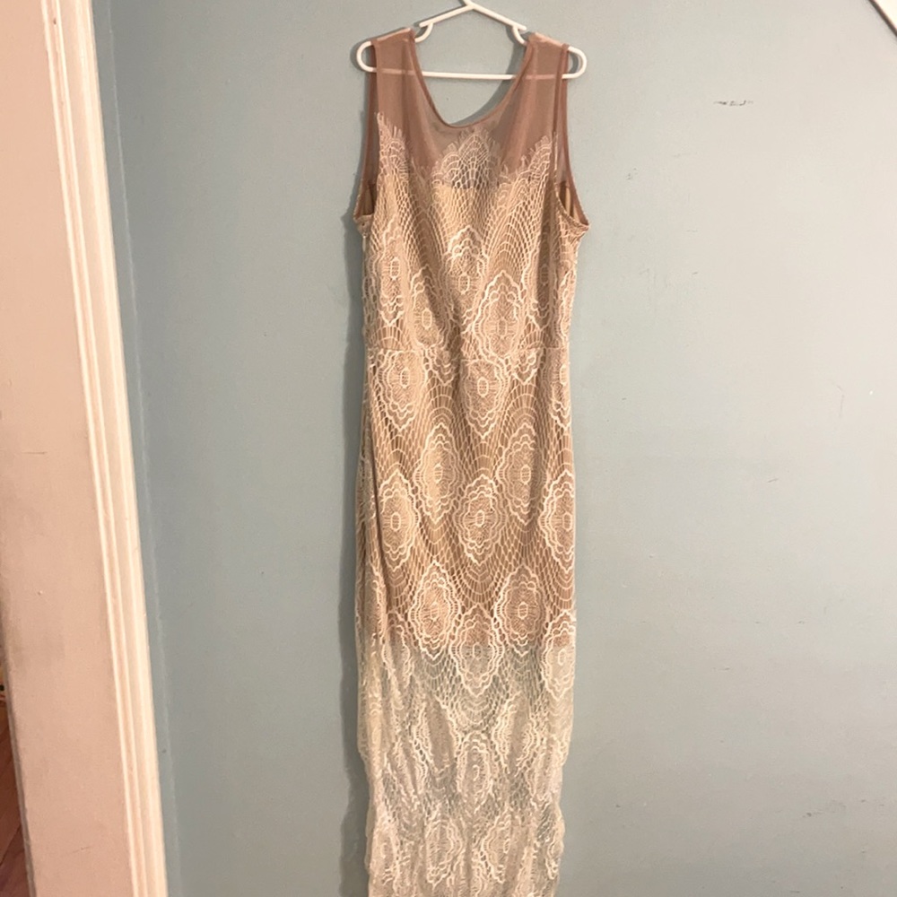 Nude mesh/ lace dress